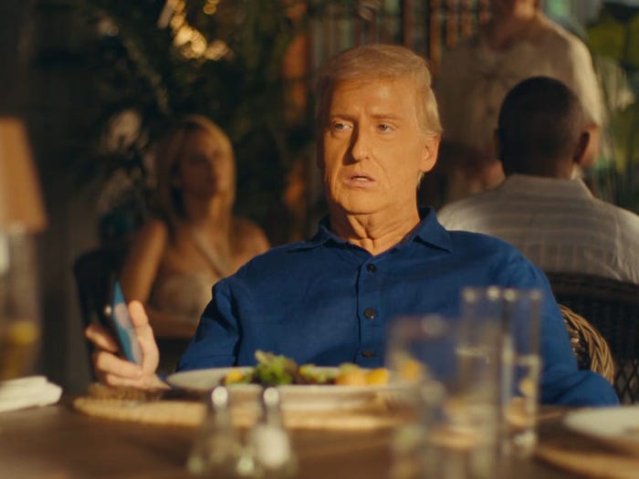 <title>James Austin Johnson Returns as President in Hilarious "SNL" Sketch Parodying HBO's Troubled Financier</title>