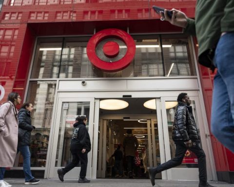 Shoppers Stroll by Target in Manhattan, March 2025
